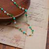 Collar de cuentas de azúcar verde transfronterizo europeo y americano para mujer, collar y pulsera sencillos y dulces con personalidad de alta gama.