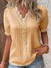 Sitio Independiente de Amazon Comercio Exterior Transfronterizo Moda Nueva Verano 2026 Camisa de Mujer Europea y Americana de Manga Corta Calada