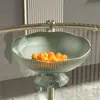 Plato de Fruta Estilo Ins Simple con Drenaje Patas Altas Bolsillo para Fruta y Snacks Plato para Sala de Estar Mesa de Café Plato para Frutos Secos y Snacks