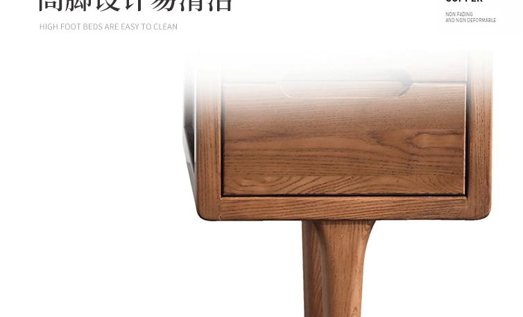 白蜡木梳妆台北欧轻奢风梳妆台水性漆卧室现代中式收纳柜化妆桌-