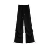 Pantalones de chándal tipo paracaídas estilo americano para mujer, Novedad Otoño 2026, Cintura alta, Holgados, Pierna recta, Casual, Reflectantes, Pierna ancha