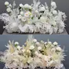 Novo estilo casamento grande estilo arranjo de chão flor simulação flor de seda produto acabado decoração arranjo de flor de eucalipto guia de caminho de palco T arte floral de casamento