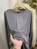 Camiseta Protetora Solar de Manga Longa de Comprimento Médio para Mulheres, Leve de Verão, Solta, Casual, Cor Sólida, Peça para Cobrir em Ambientes com Ar Condicionado
