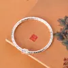 Joia de mão de prata artística retrô estilo frio qualidade prata 99 três vidas todas as coisas pulseira de textura martelada design de nicho prata
