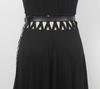 Cinturón fino para mujer, decoración de verano para vestido con falda, cadena de perlas de amor, accesorios, cadena de cintura, cinturón negro de moda