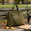 Bolso de Hombro Personalizado Verde Oliva, Bolso de Mano de Gran Capacidad, Bolso de Lona Simple Versátil, Bolso de Lona de Nicho