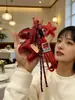 Pingente de Bolsa de Pônei Série Miu, Ornamento Vermelho da Sorte para o Ano Novo, Chaveiro de Carro do Ano do Cavalo