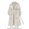Otoño 2026 Nuevo Cortavientos de Color Sólido Holgado de Longitud Media de Doble Botonadura Moda Juvenil Chaqueta Cardigan Casual