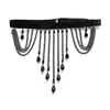 Joia Transfronteiriça Europeia e Americana Anel de Corrente Sexy para Perna Corrente Corporal Casual Elástico Ajustável Corrente para Coxa de Garota Popular P0305
