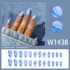 Temperamento Azul Cielo Azul Línea Elegante Blanco Color Color Color Usando Manicura Piezas Elegante Azul