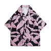 Camisa floral retro de estilo Hong Kong 12V, manga corta, estilo tailandés hawaiano, ideal para hombres y mujeres.