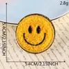 Etiqueta de bordado de computador toalha bordado borda dourada distintivo de rosto sorridente acessórios de vestuário patch adesivo patch tecido bordado patch de tecido