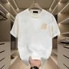 Camiseta Marca de Moda de Alta Gama Manga Corta para Hombre Verano 2025 Nueva Ins Suelta Delgada Cuello Redondo Algodón Puro Guapo Top Camiseta