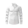 Camisa Retrô de Manga Curta com Aparência de Linho para Homens, Estilo Fino de Verão, Não Amassa, Antirrugas, Camisa Social, Camisa Masculina Transfronteiriça com Toque de Luxo