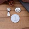 Botón sonriente de Ruyi de plata de ley 999 con forma de pie, estilo retro 3D, de plata dura, para pulsera, cuerda de mano, collar, conector, accesorios.
