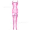 Novo Estilo Bodysuit Sexy Feminino em Renda Jacquard Peça Única com Ligas e Design Vazado W281