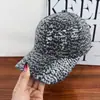 Boné de Baseball de Verão para Mulheres, Estilo Coreano, Lantejoula, Jeans Lavado, Chapéu de Sol, Proteção Solar, Chapéu Azul para Exterior