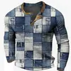 Camiseta de Manga Larga para Hombre Exportación Transfronteriza Suministro Digital Impresión 3D Manga Larga Casual Exterior Camisa de Botones Ropa para Hombre