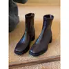 Botines de tacón alto para mujer Chuyuji 2026 Otoño/Invierno Nuevos Botines tipo Martin de punta cuadrada para mujeres petite con tacón grueso para un look estilizado