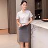 Camisa de Verano con Lazo del Fabricante para Mujer, Traje Profesional de Manga Corta para Recepción de Hotel, Ropa Formal Profesional para Mujer, Camisa Blanca Base