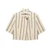ZA Ropa de Mujer de Comercio Exterior Transfronterizo Europa AliExpress Venta Caliente Verano Simple Versátil Rayas Manga Corta Traje Chaqueta