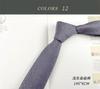 Corbata Gris y Negra para Hombre, Corbata de Algodón de Alta Gama Estilo Coreano Atada a Mano de Color Sólido Rayada para Mujer, Corbata Casual Estilo Británico Universitario sin Corbata