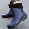 Botas de Lluvia Antideslizantes Cálidas de Moda para Hombre, Botas de Goma de Caña Media Larga, Zapatos para el Agua de Caña Alta, Botas Impermeables para Cocina, Pesca, Lavado de Autos, Trabajo