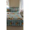 Juego de cuatro piezas de falda de cama acolchada con estampado floral fresco con encaje de doble capa, algodón agradable para la piel, adecuado para exportación transfronteriza, se puede enviar en nombre de los clientes