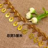 Lace de franjas com lantejoulas de folha estilo étnico de 5 cm de largura para gola de vestido de palco DIY, bainha, acessórios decorativos atacado