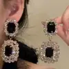 Pendientes de Borla Geométricos con Forma de Gota Estilo Palacio Francés con Diamantes, Lujo Ligero y Sensación de Alta Gama, Pendientes de Nicho Modernos y Elegantes