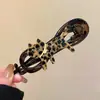 Presilha Twist de Gato Fofo de Desenho Animado para Mulheres 2025 Nova High-End Estampa de Leopardo Acetato Presilha de Cabelo Acessórios de Cabelo