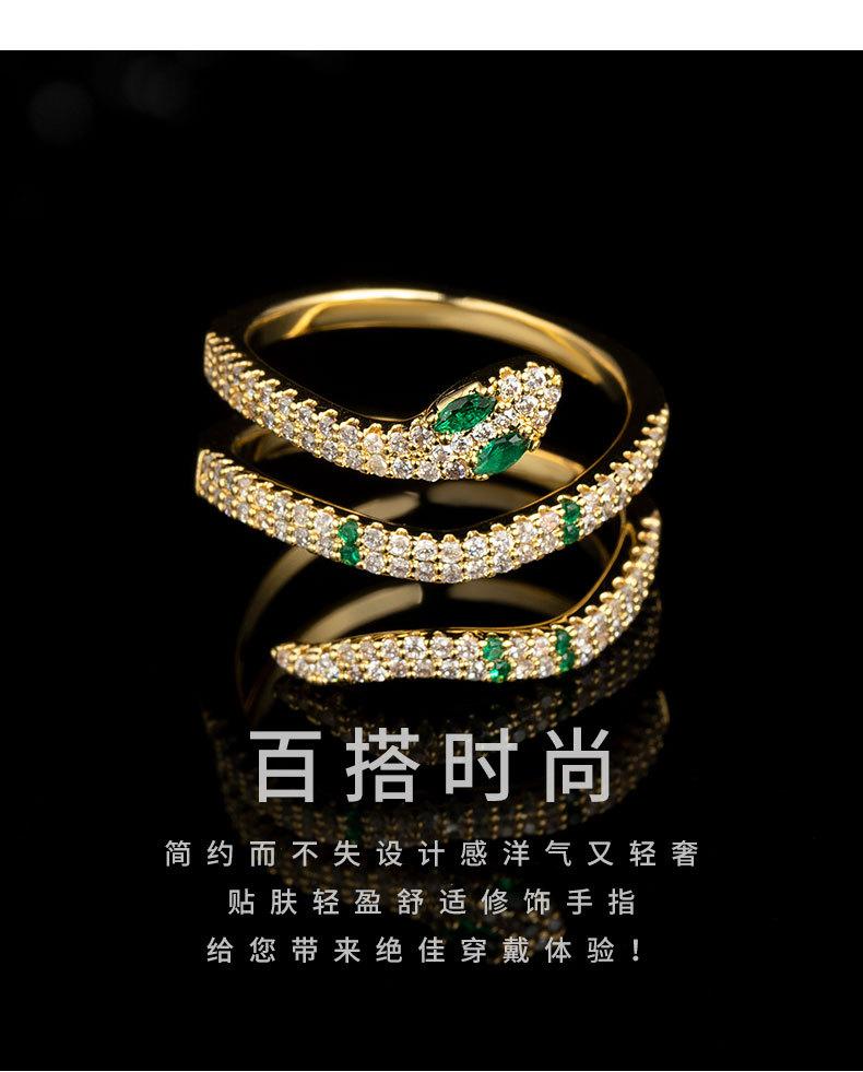 时尚高级感蛇形开口戒指小众设计轻奢个性动物食指戒i