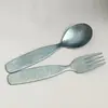 Juego de Tenedor y Cuchara de Cristal de Titanio Puro para Niños, Cuchara Específica para Alimentos Complementarios de Bebé, Vajilla de Titanio, Mini Cuchara para Pastel de Frutas