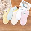 Meias femininas primavera e verão meias femininas finas estação meias de algodão meias femininas cor sólida Meias de tornozelo listradas moda ins japonesa cor de doce