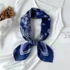 Pañuelo cuadrado de seda estilo europeo y americano 70 cm banda para el cabello artística estampada de anacardo vintage conjunto con pañuelo decorativo
