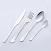 Cuchillo, tenedor y cuchara de acero inoxidable Spot Juego de 4 piezas para regalo Cuchillo para bistec dorado juego bañado en oro 1010 hotel Vajilla occidental