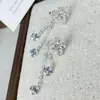 Pendientes Largos Florales de Borla de Flor de Cerezo de Diseño Nicho Populares al por Mayor para Mujer, Pendientes de Pétalos, Doble Uso de una Pieza