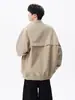 Jaqueta Piloto Estilo Americano para Homens, Marca Tendência Outono, Casaco de Trabalho Cool e Funcional, Jaqueta Casual Solta Versátil High Street