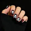 Uñas Vestibles de Halloween, Estilo Oscuro Dulce y Genial, Pegatinas de Uñas Manchadas de Sangre, Uñas Postizas Cortas Desmontables, Al por Mayor en Stock