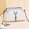 Padrão de diamante fivela de metal borla feminina ombro único crossbody grande capacidade couro macio bolsa de mãe multicamadas corrente elegante bolsa feminina