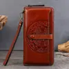 Cartera de Piel de Vaca de Primera Capa Transfronteriza Modelo Nuevo 2026 para Mujer, Piel Genuina, Gran Capacidad, Múltiples Ranuras para Tarjetas, Bolso de Teléfono Multifuncional Vintage