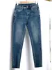 Jeans de Mujer Elásticos en Cuatro Direcciones de Nuevo Estilo con Corte Ajustado, Bolsillos, Bordes Deshilachados Bordados, Pantalones de Lápiz y Piernas Cónicas