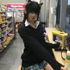 Estilo Universitario Otoño e Invierno Nuevo Suéter Pulóver Uniforme Jk Cuello en V Manga Larga Versátil Ropa Exterior para Chica Traje Suéter Jk