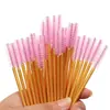 Herramientas Desechables para Extensiones de Pestañas Varilla Dorada Cepillo para Pestañas Cepillo para Cejas Peine para Pestañas Cepillo para Máscara de Pestañas Cepillo Espiral Herramientas para Pestañas