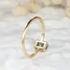 Anillo de moda súper vendido diseño rectangular retro ágata acuática para mujer lujo ligero temperamento de alta gama anillo versátil