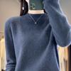 Suéter de Lã Meia-Gola Outono e Inverno para Mulheres, Camada Base Tricotada, Solto e Estiloso, Suéter de Cashmere Ponto Osmanthus Atacado