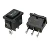 Interruptor de barco KCD1 preto de três marchas de proteção ambiental retardador de chama 15 * 21mm preto 3 pinos 3 engrenagens interruptor basculante de energia