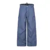 Pantalones Cargo de Trabajo Azules Vintage Lavados Estilo Francés de Alta Gama, Elegantes y Modernos, de Pierna Recta Suelta Ancha, Casuales para Hombre
