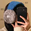 Orejeras de Invierno Gruesas, Cálidas y a Prueba de Frío con Cordones, Estilo Coreano, Bloques de Color, Bolsas para Orejas, Protección para Orejas en Ciclismo al Aire Libre, Orejeras a Prueba de Viento