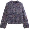 Otoño e Invierno Nuevo Suéter Perezoso Suave Ceroso para Mujer Diseño Nicho Sentido Mancha de Color Chic Suéter Holgado de Manga Larga